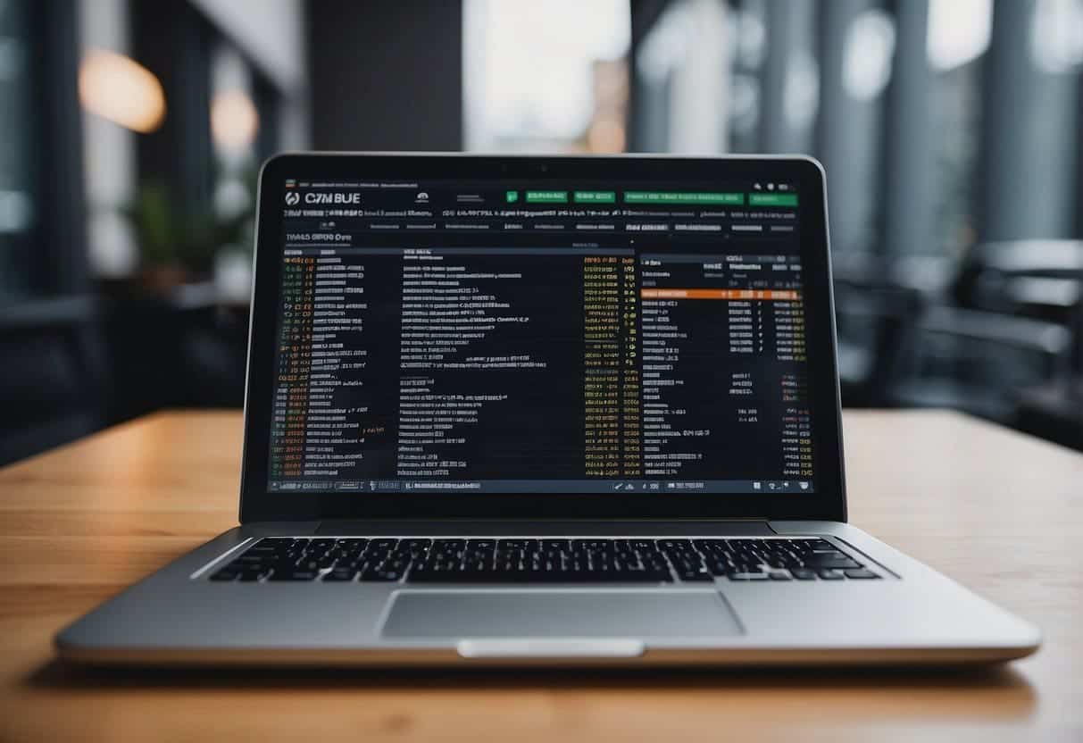 A laptop displaying SEO case studies and WordPress SEO plugins