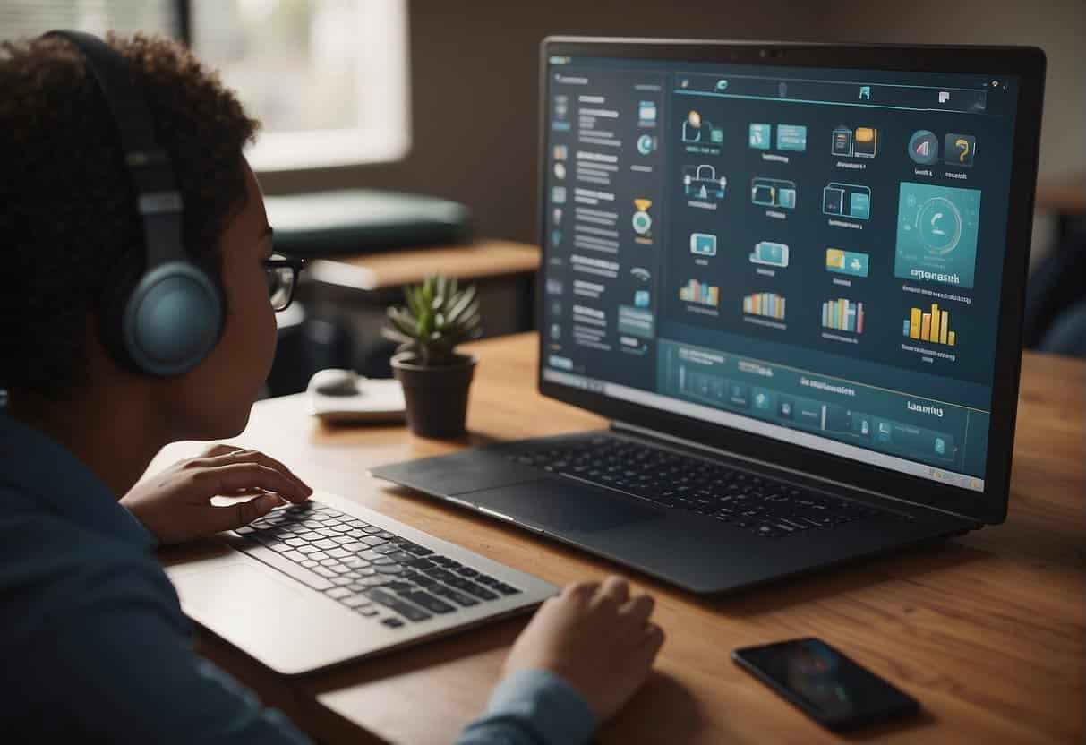 AI software enhances remote learning, with virtual classrooms and personalized tutoring. Interactive tools and adaptive learning algorithms support students' progress