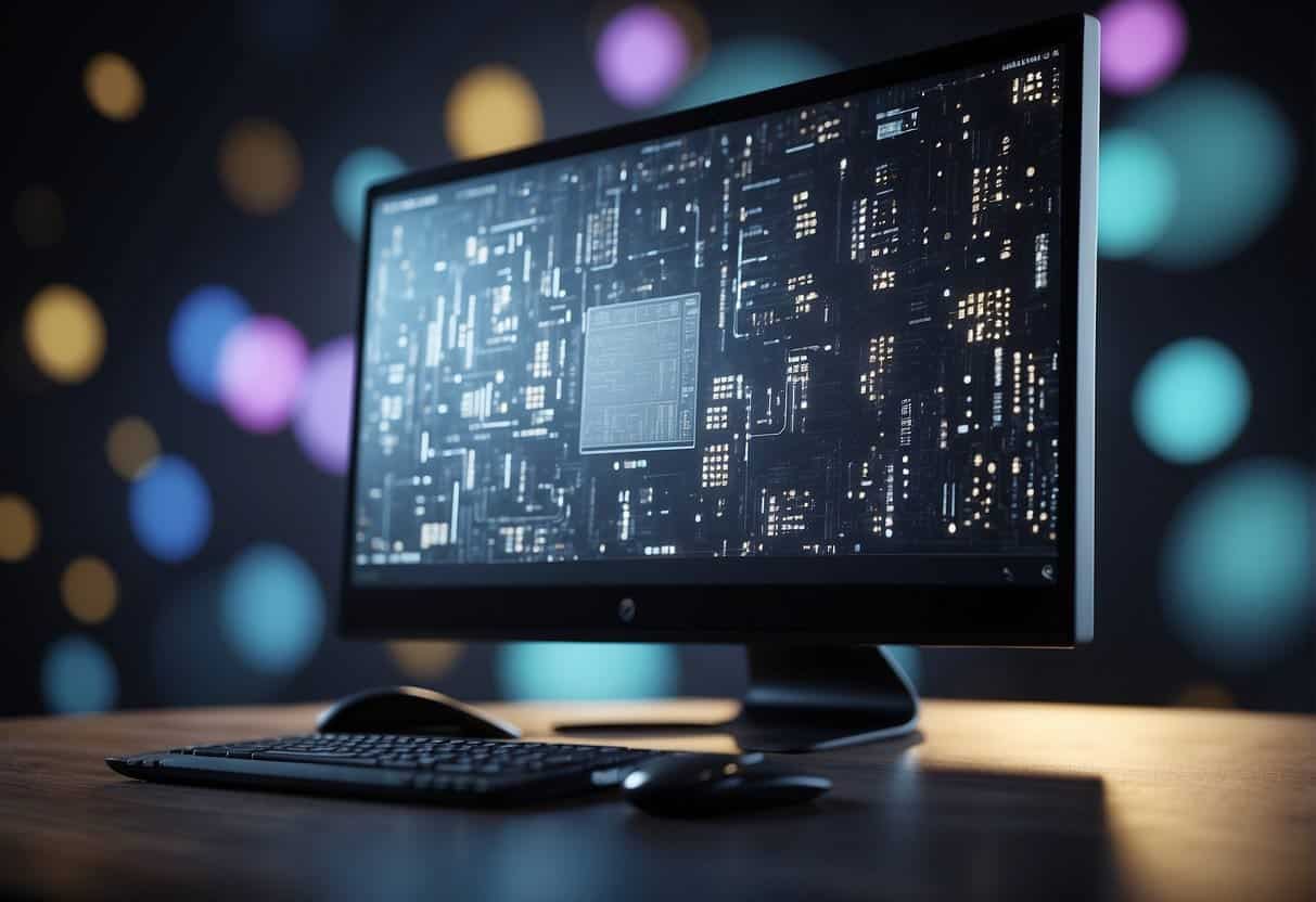 A computer generating AI video seamlessly integrates with other software, showcasing compatibility