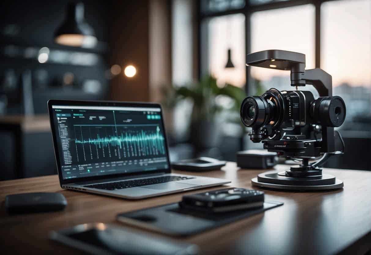 An AI software analyzing data and generating video content