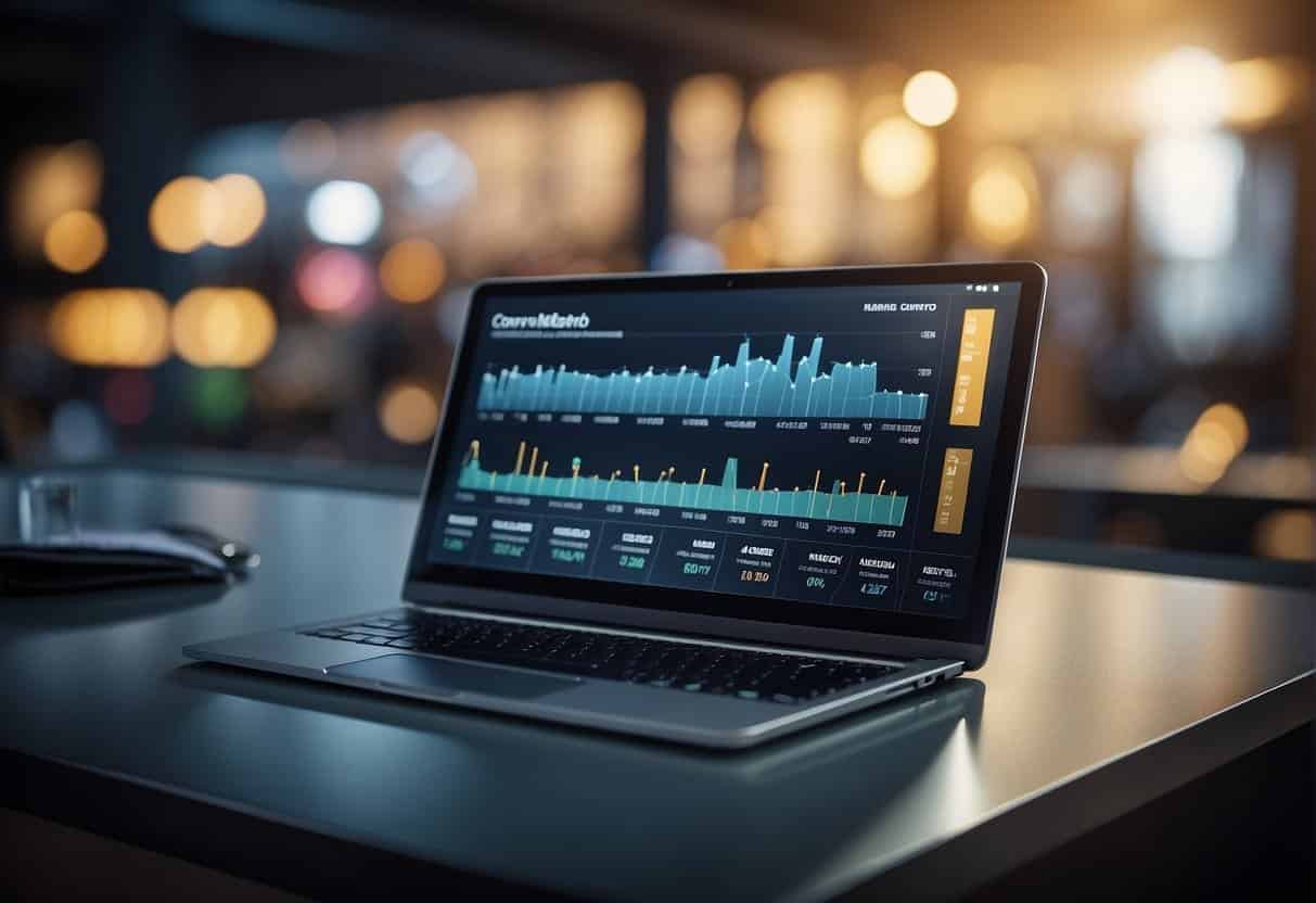 A digital marketing dashboard displaying various conversion metrics and data points in a visually appealing and easy-to-understand format