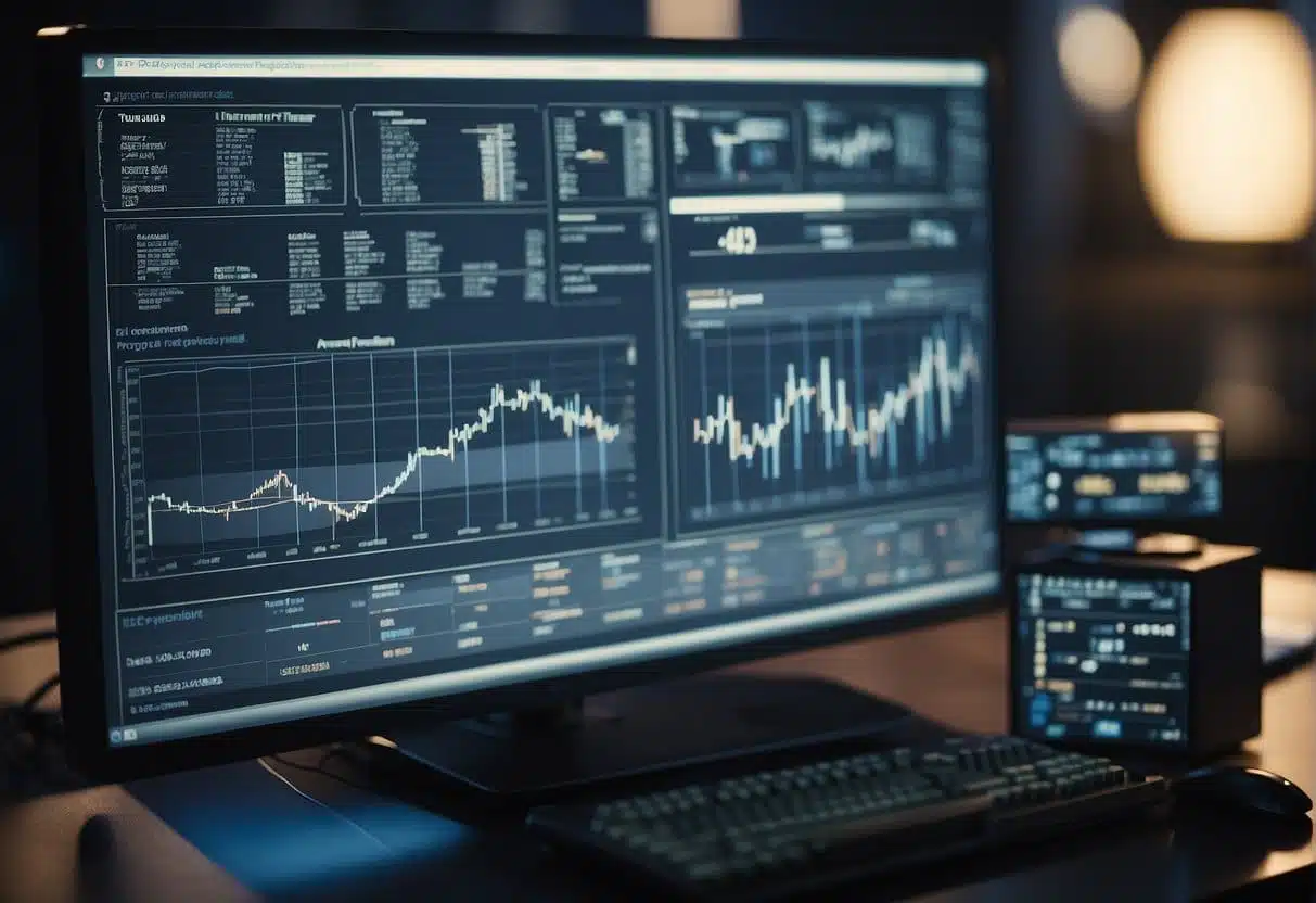 A computer program analyzes a film script, displaying data charts and graphs