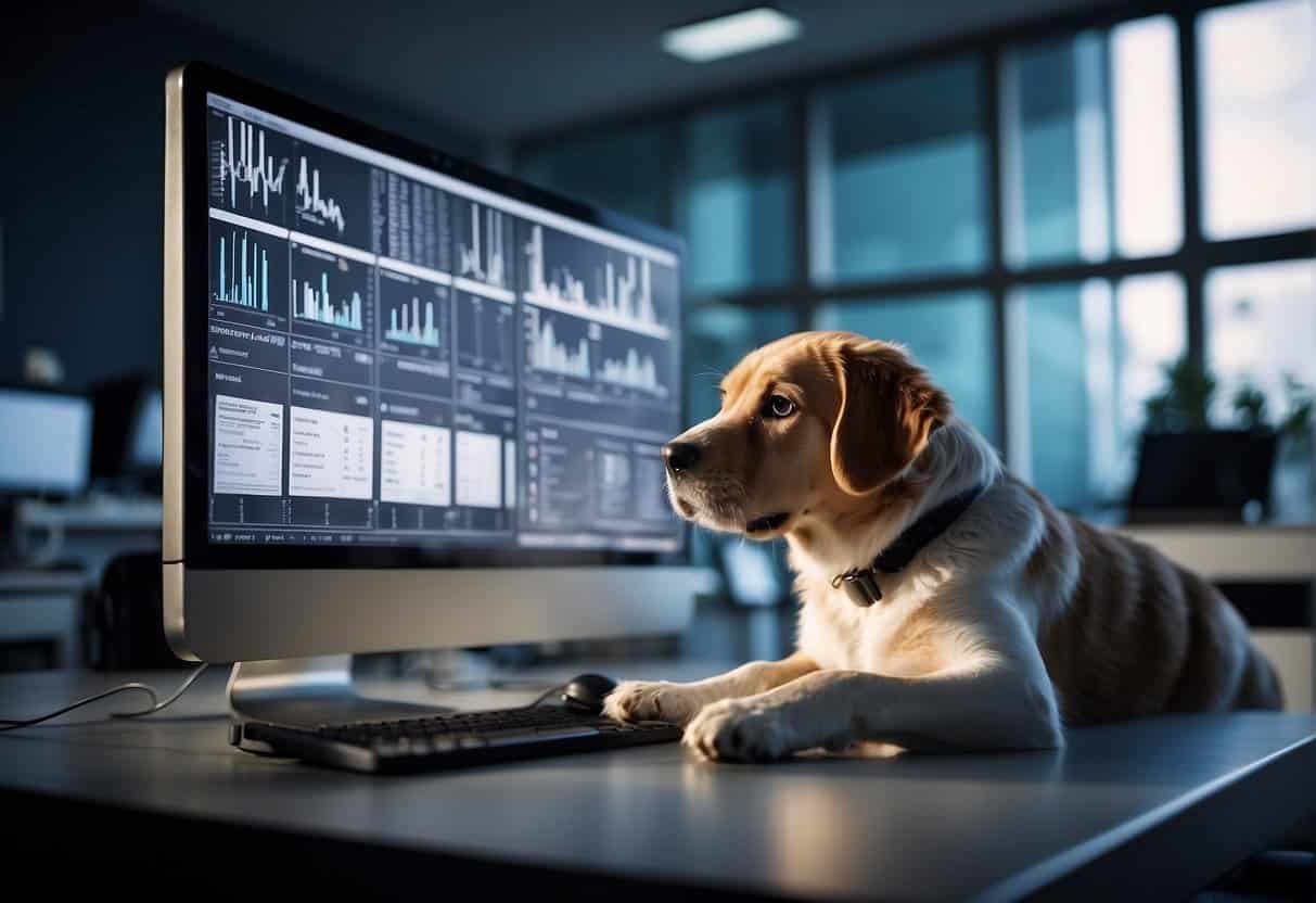 Veterinary AI analyzing patient data for diagnosis and treatment planning