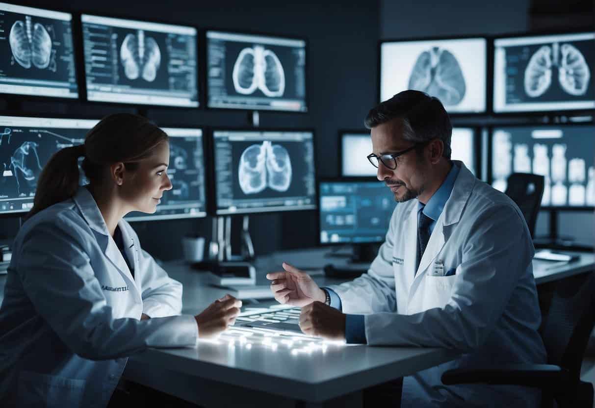 Veterinary professionals using AI for diagnosis and treatment planning. Research and training impacted by AI technology