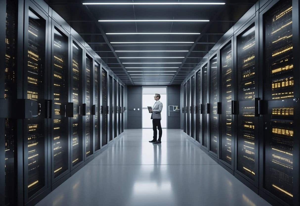 A secure data storage facility with AI processing, cost optimization, and user experience in mind. No humans or body parts