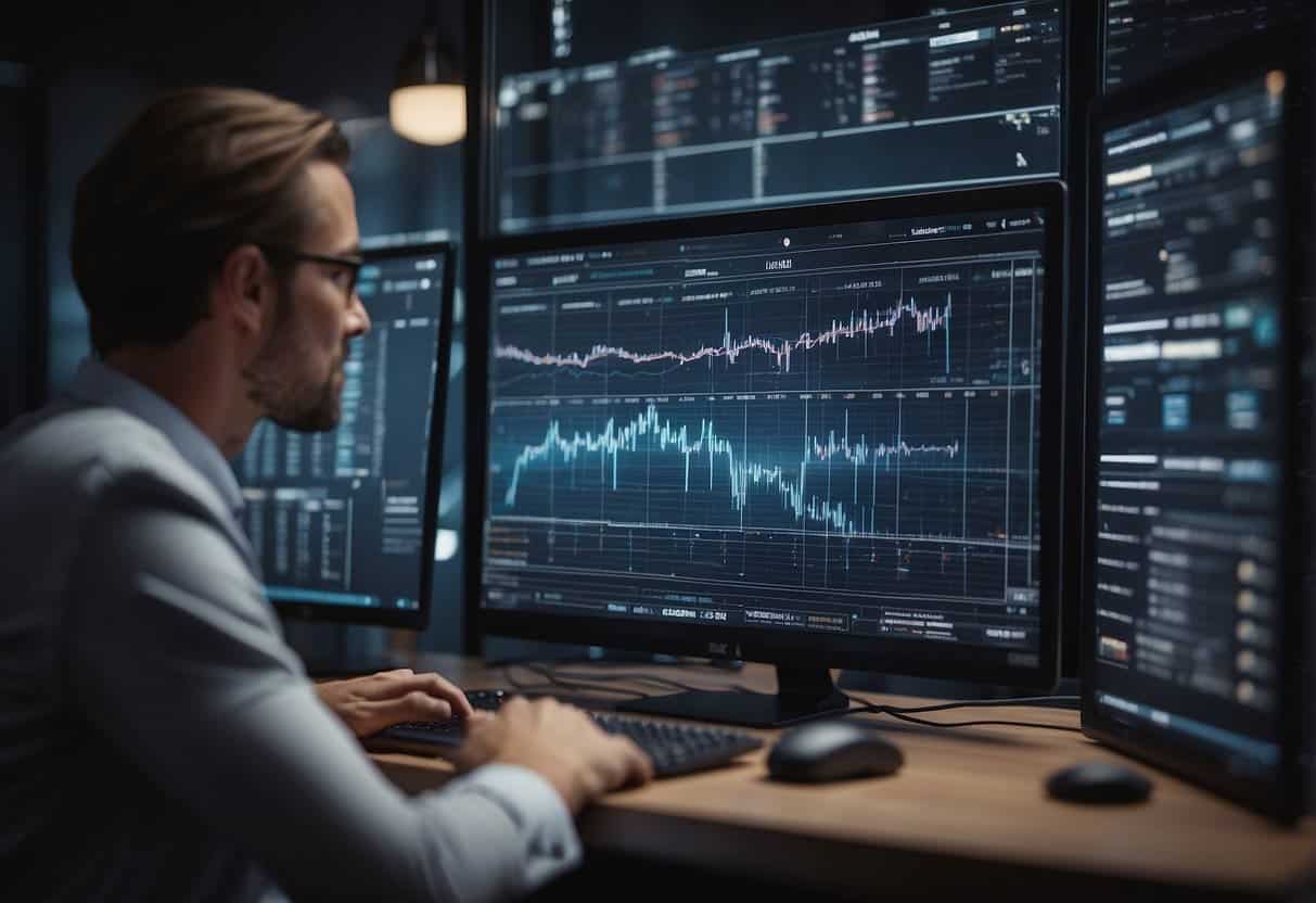 AI algorithm analyzing data, generating SEO trends, and predicting future content needs for content creation