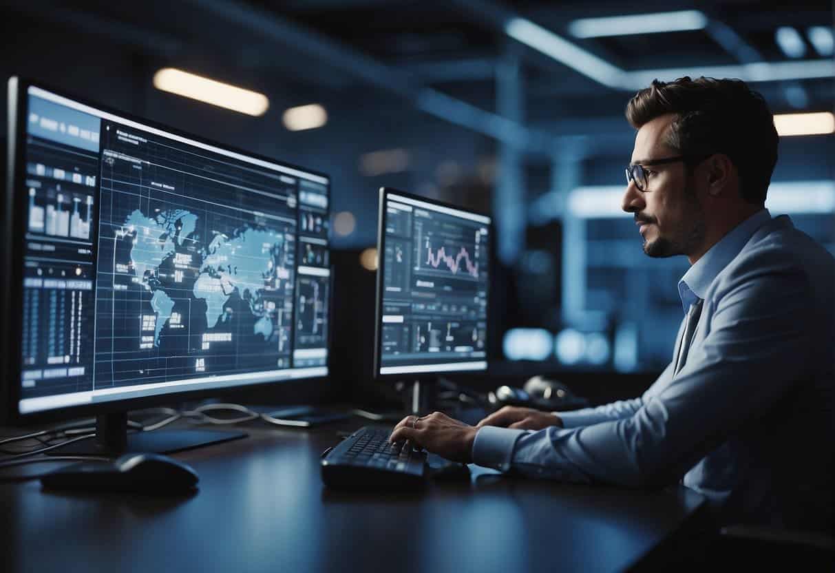 An IoT device sending data to AI system for analysis, while business operations improve