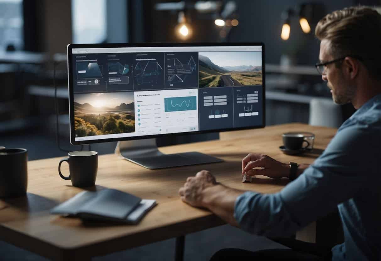 A group of SME professionals collaboratively using Figma to design and discuss ideas. Multiple screens show different aspects of the design process