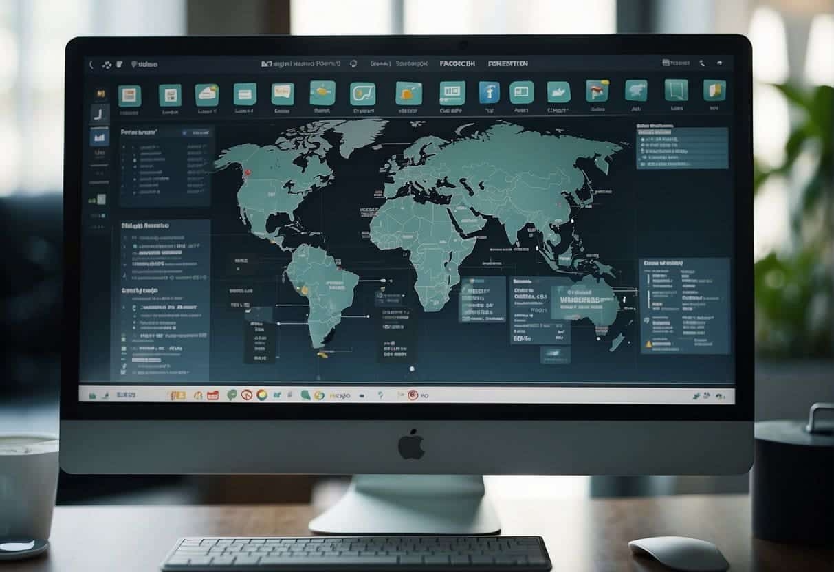 A computer screen displaying a web design project management tool with various task lists, deadlines, and team collaboration features