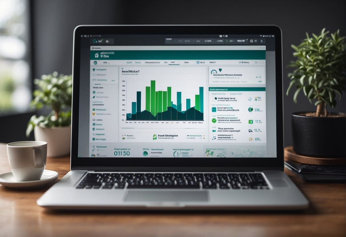 A laptop and smartphone with web design project management tools displayed on their screens. Multiple platforms and devices are connected, representing cross-platform solutions