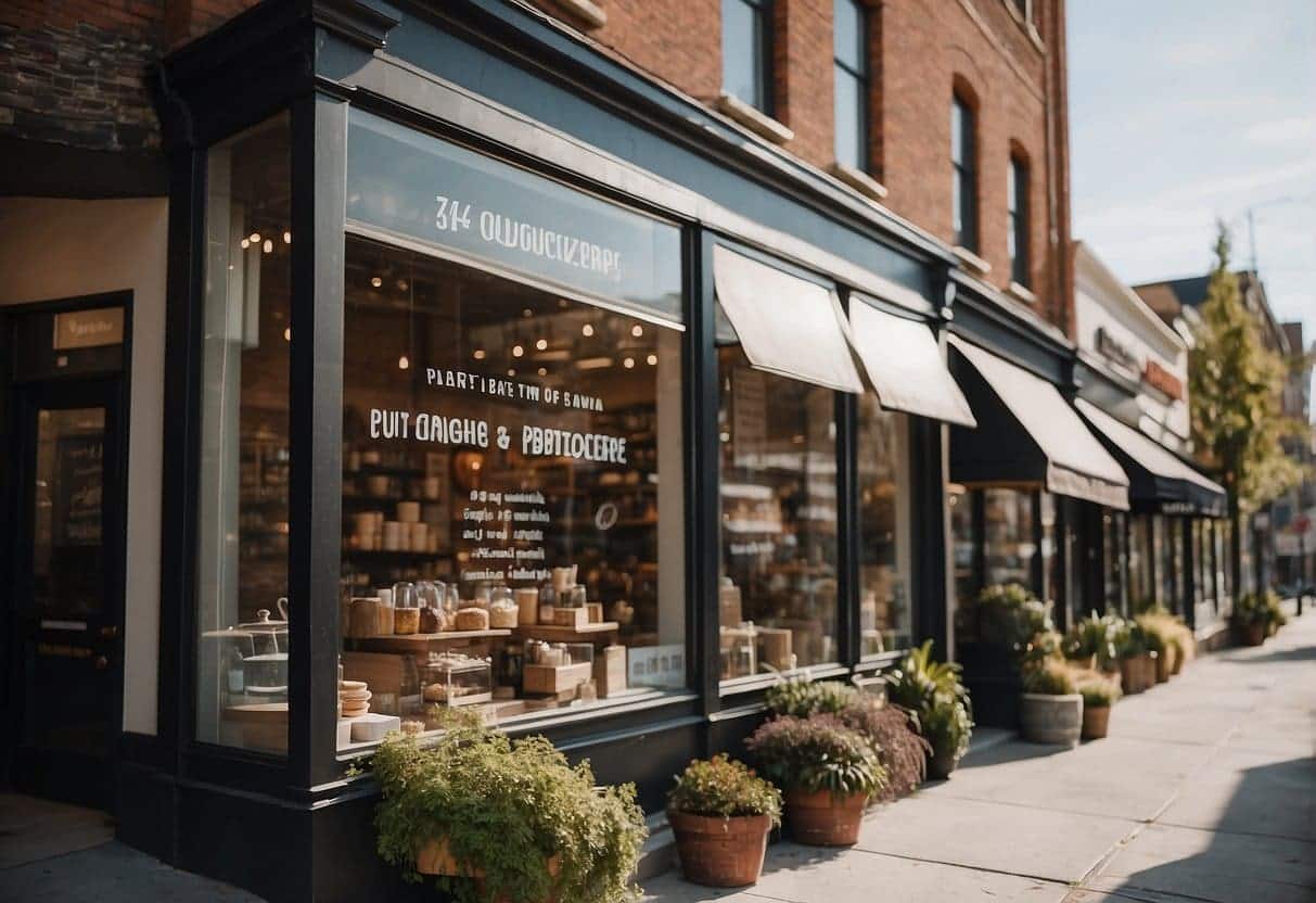 A storefront with clear signage and visible categories and attributes displayed on Google My Business. The storefront is easily identifiable and stands out among neighboring businesses