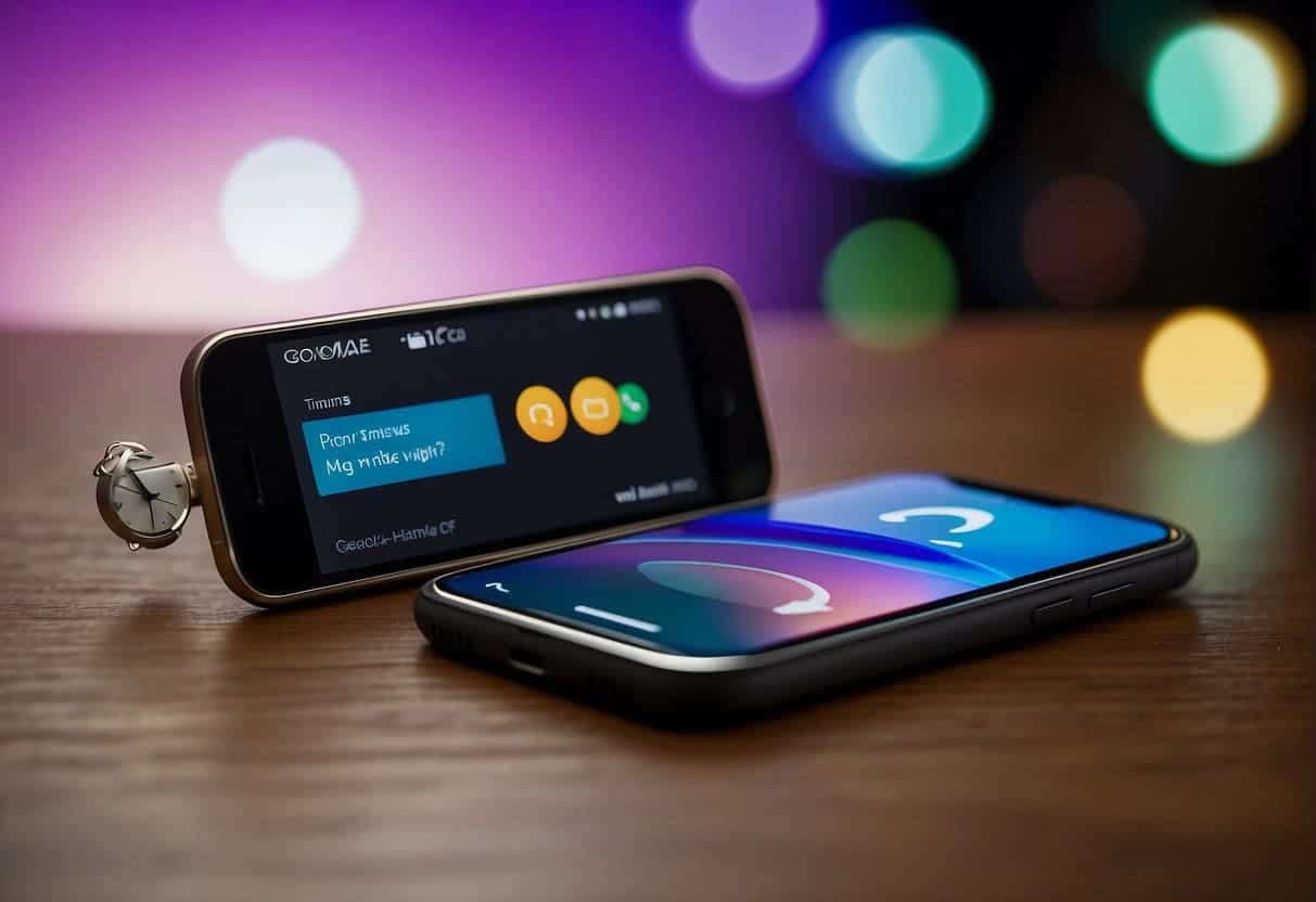A smartphone displaying a webpage with Google AMP logo, next to a stopwatch showing faster loading time. User interacts with smooth scrolling and quick page transitions