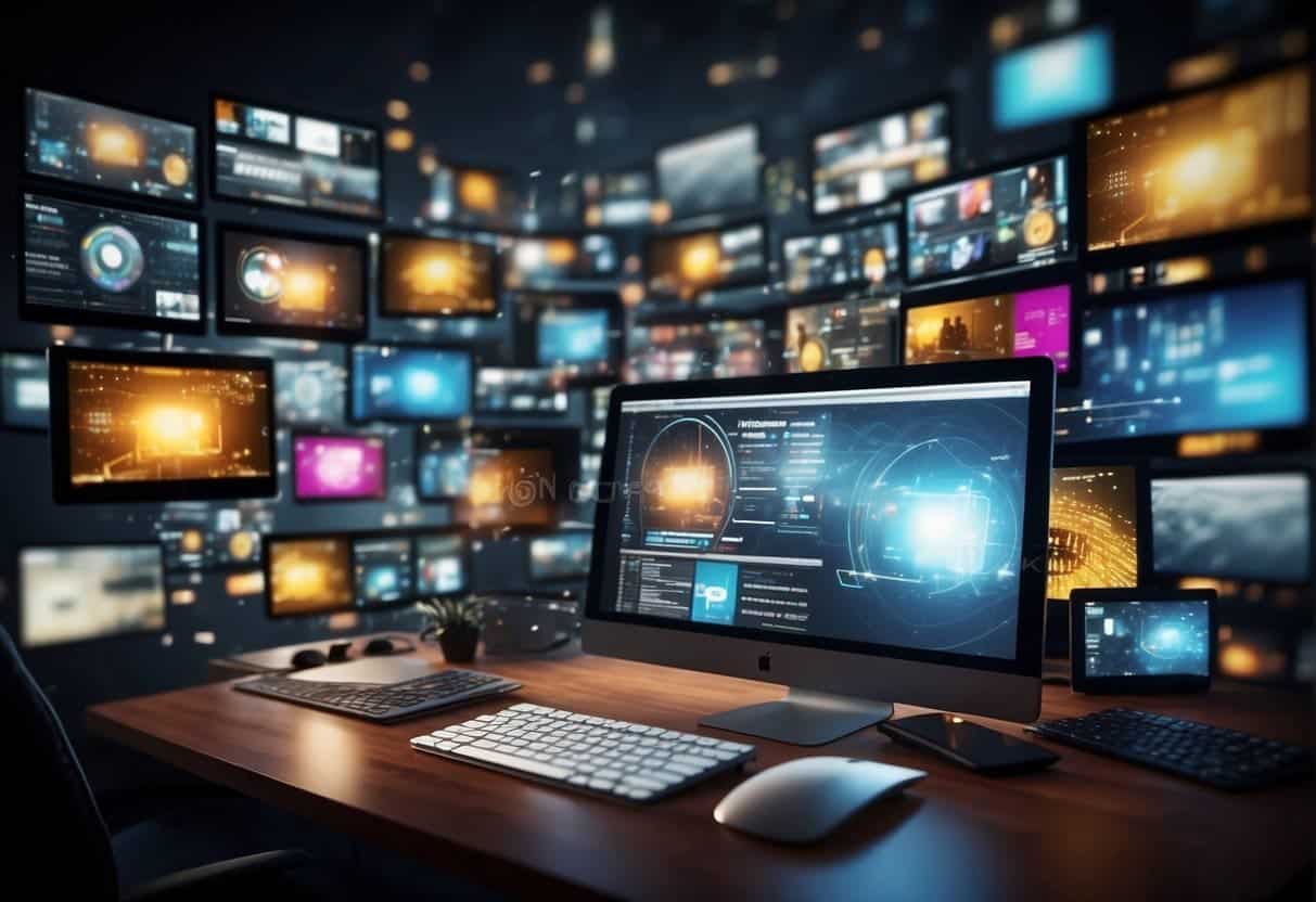 A group of digital tools and software programs are seamlessly working together to create social media graphics with maximum efficiency
