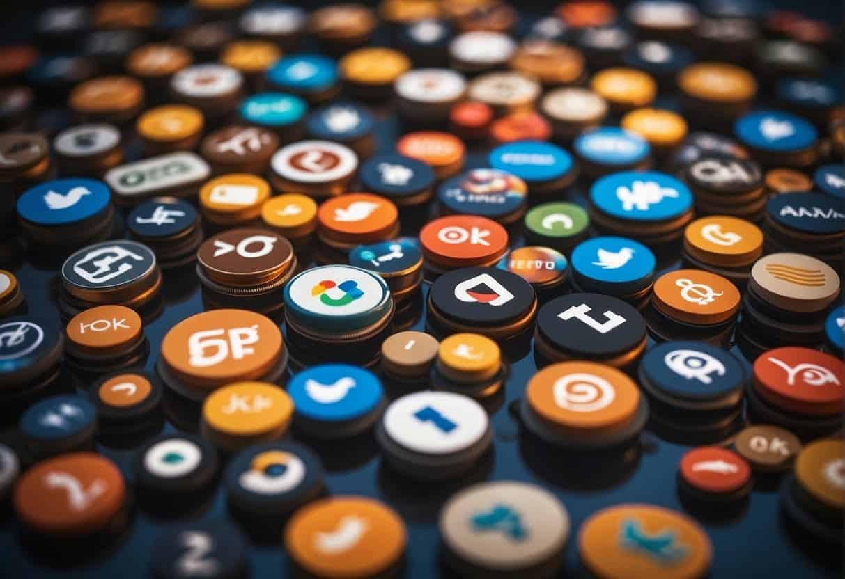 A diverse group of non-profit logos displayed on social media platforms with engagement metrics and success stories highlighted