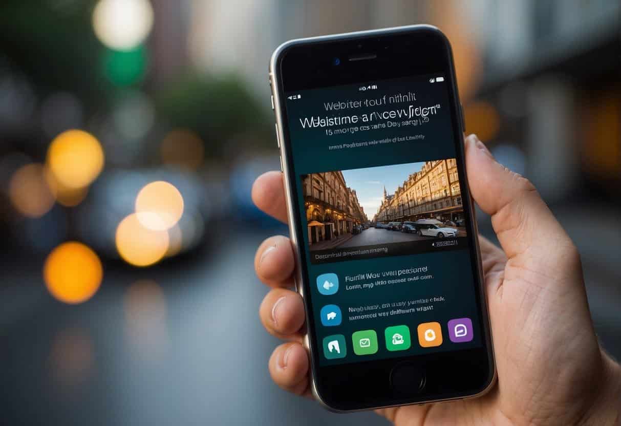 A mobile phone displaying a website with high traffic and engagement, while another phone shows a poorly designed site. The contrast highlights the importance of responsive design in SEO and user experience