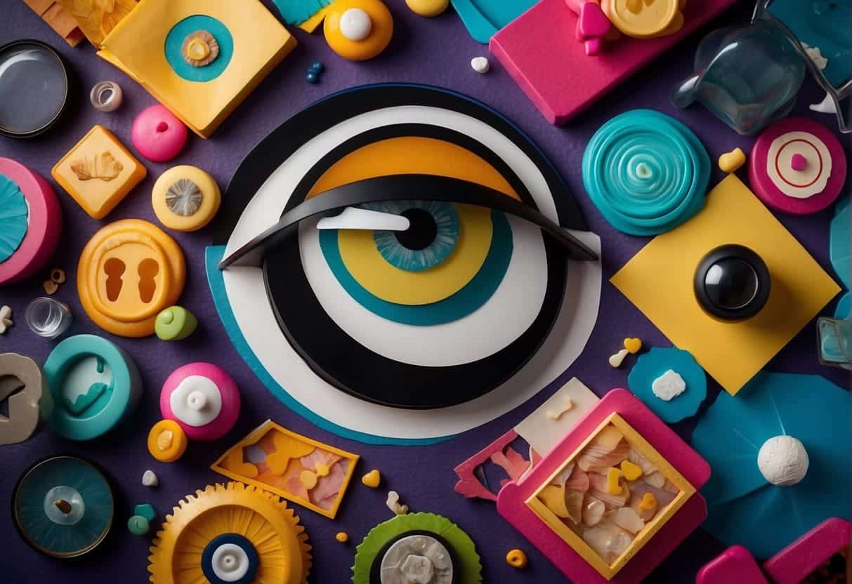 A colorful, eye-catching graphic with various elements such as icons, charts, and images, representing the importance of visual content in marketing for small businesses
