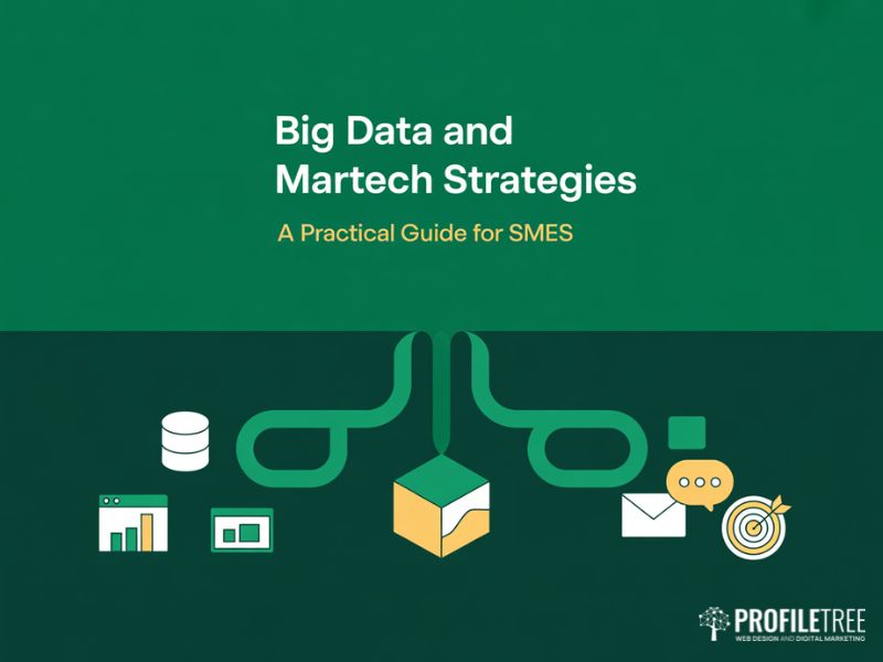 Hero illustration showing data sources flowing into a central hub then out to activation channels representing modern MarTech Strategies for SMEs