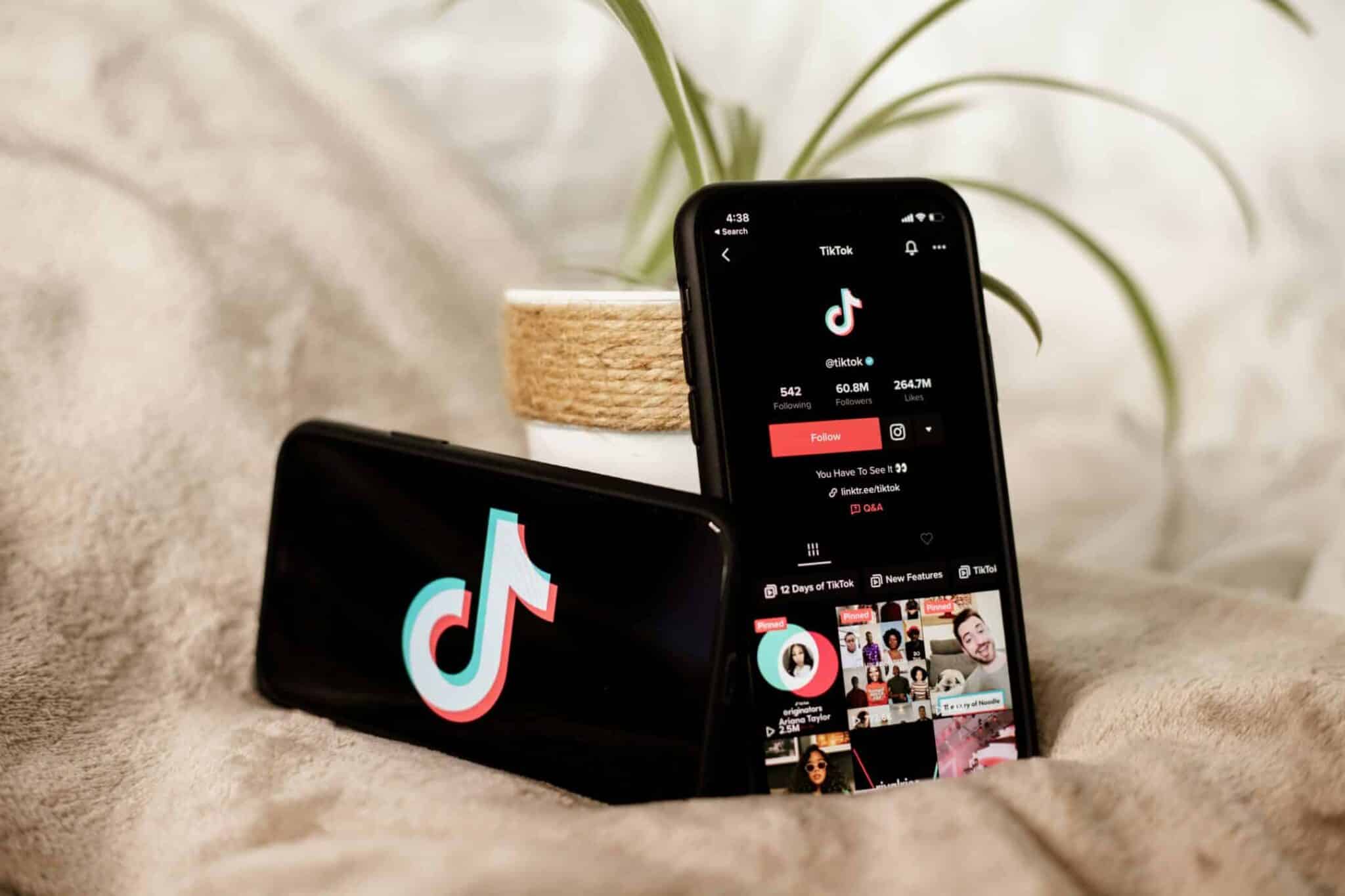 Two phones with the TikTok app displaying/ 5 Common TikTok Marketing Mistakes and How to Avoid Them
