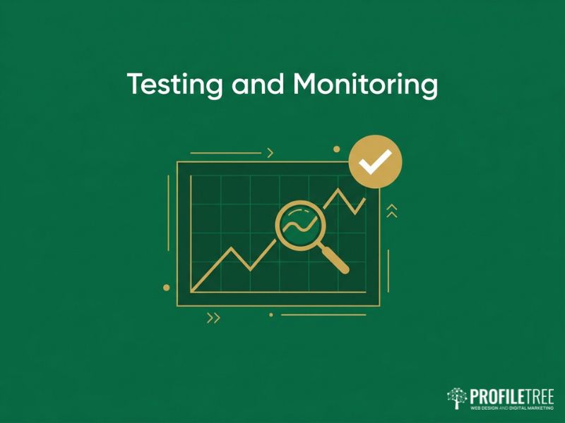 Vector dashboard and chart graphic showing post-launch monitoring after a successful website migration.