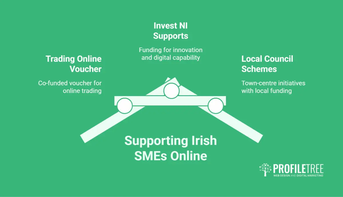 Local business marketing in Ireland grants: Trading Online Voucher, Invest NI and council schemes