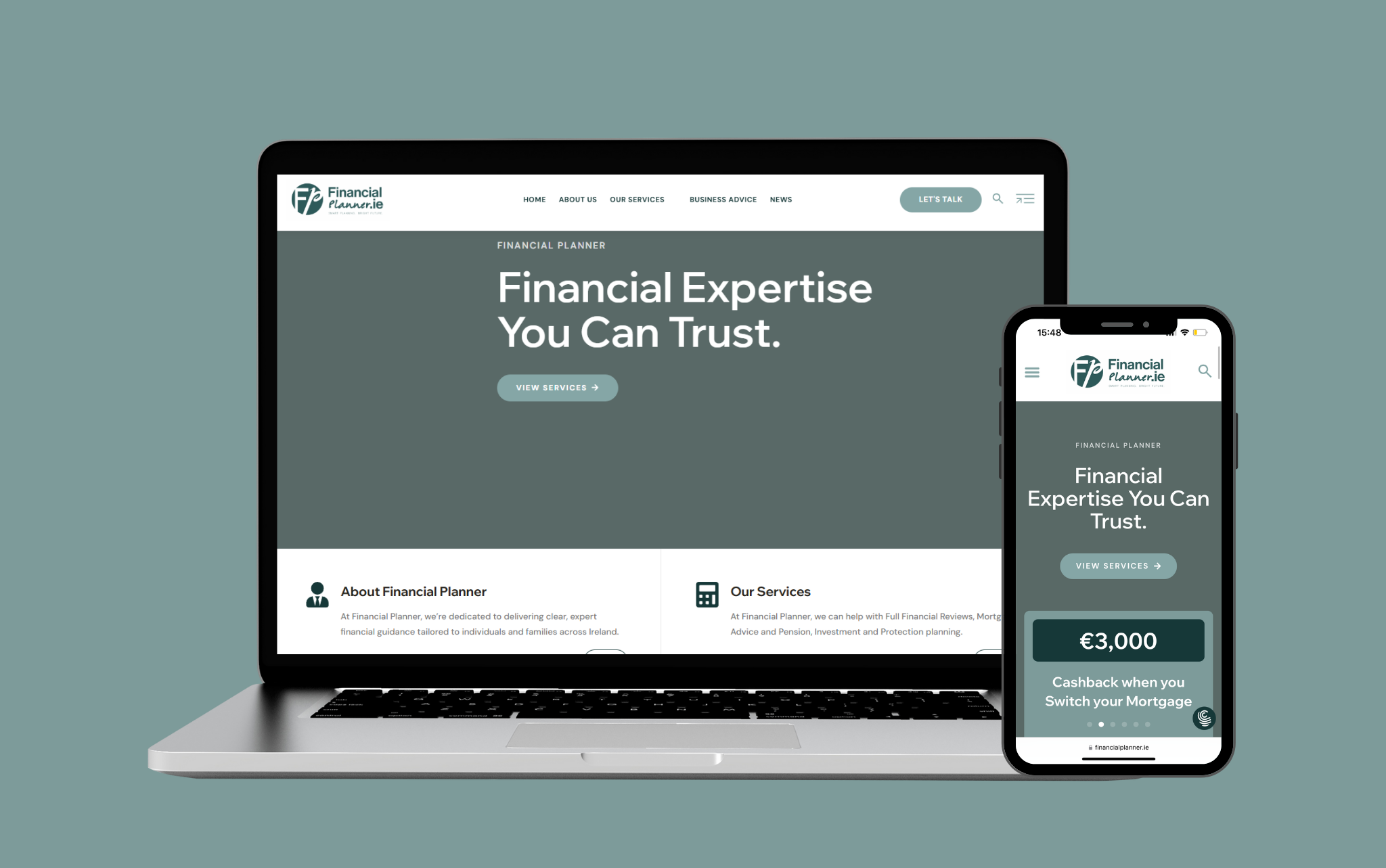 Financial Planner.ie website redesign by ProfileTree — WordPress financial advisory site Ireland