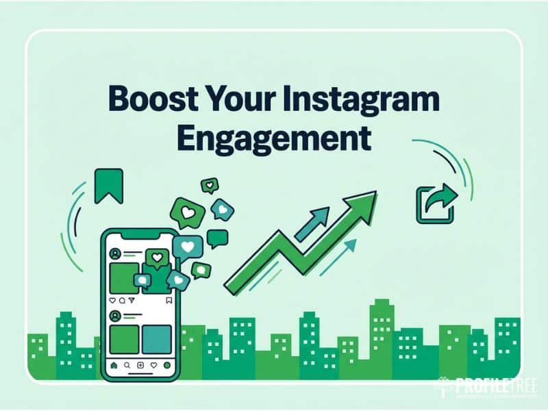 Magnifier, pie chart and location pin showing audience analysis that helps Boost Your Instagram Engagement