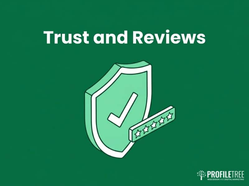 Vector icon of trust and reviews strengthening SEO for garages, showing a shield and star rating