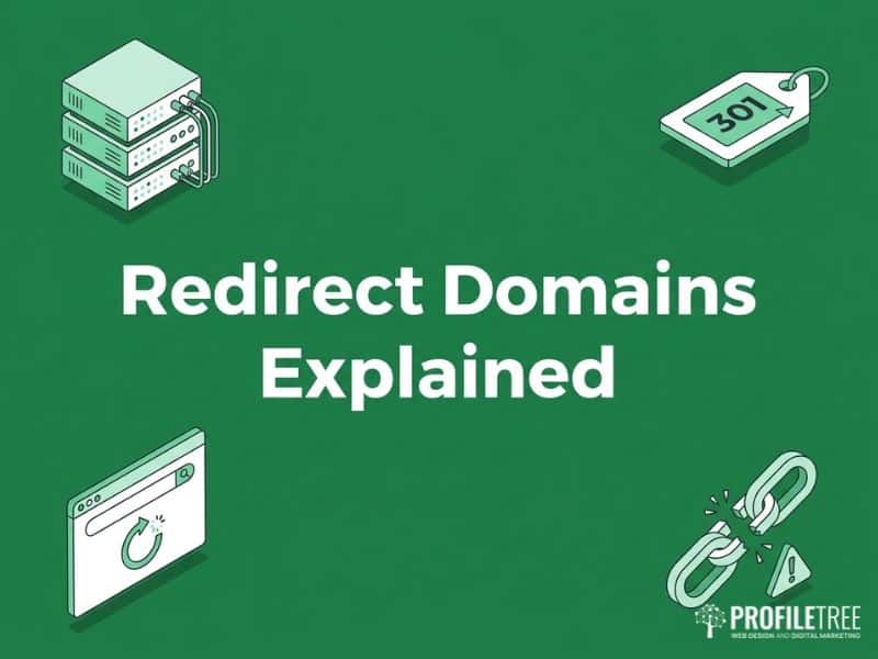 Isometric diagram showing the technical types of redirect domains