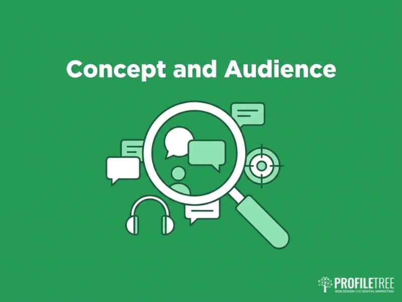 Vector graphic showing audience targeting for starting a podcast concept planning