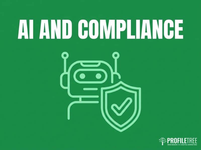 Social media lead generation AI chatbot and compliance shield illustration