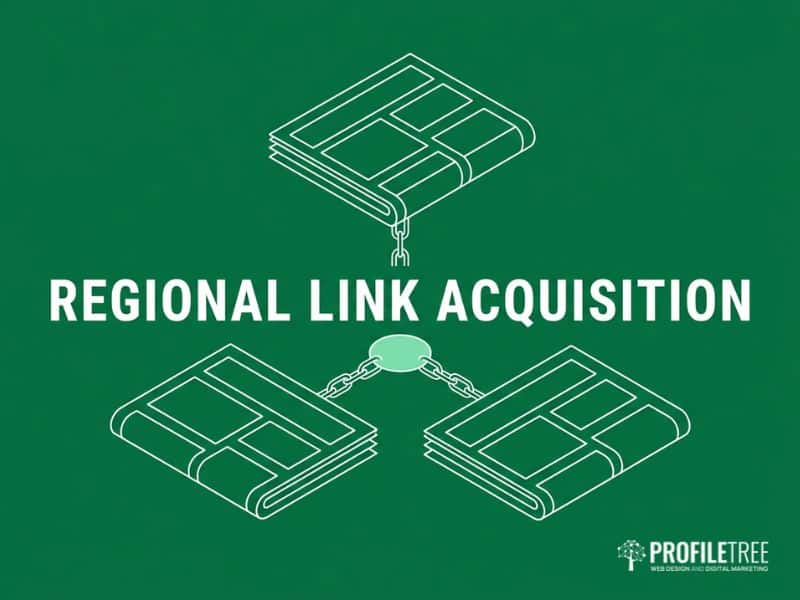 Vector illustration of regional media coverage building authority for SEO Strategies for Multi-Regional E-Commerce.