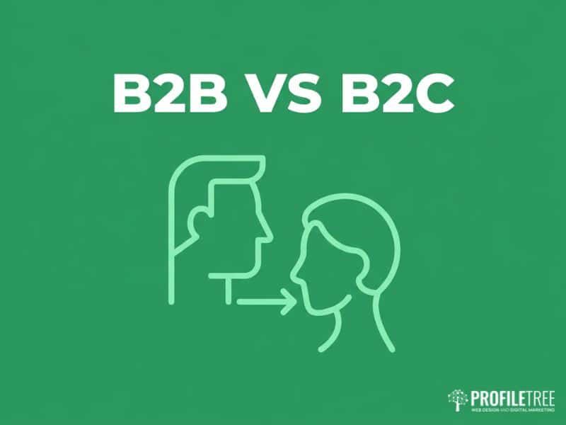 Customer personas comparison icon showing B2B and B2C audience types