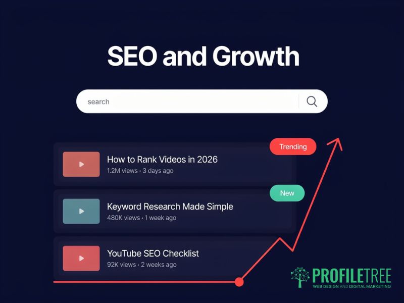 Flat vector illustration of five business growth routes branching from a single video recording