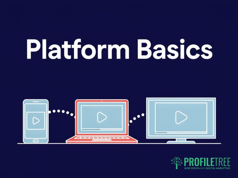 Flat vector illustration of a video platform shown on phone, laptop and television screens