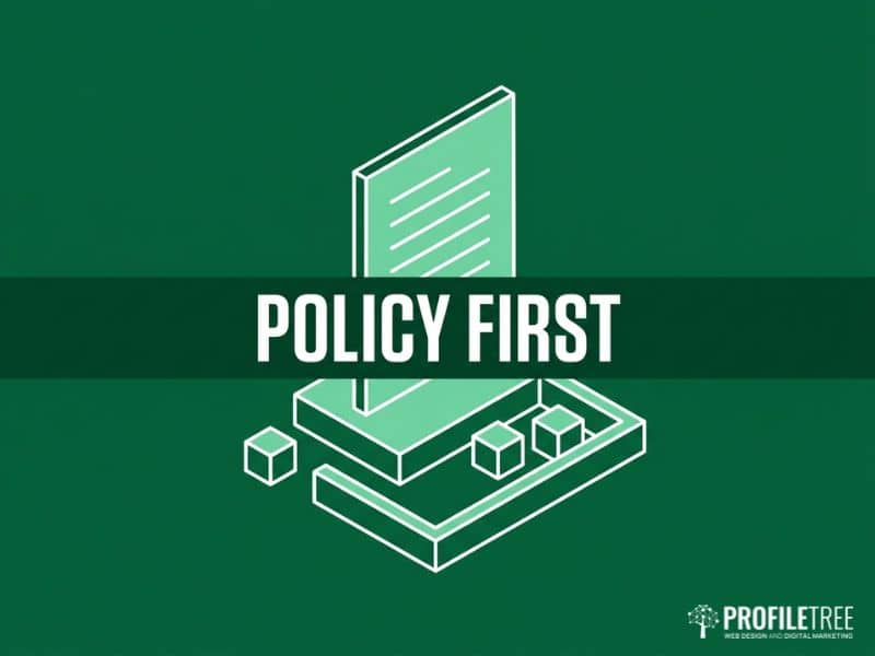 Policy document and boundary wall representing usage rules in How to Train Your Staff on AI Tools.