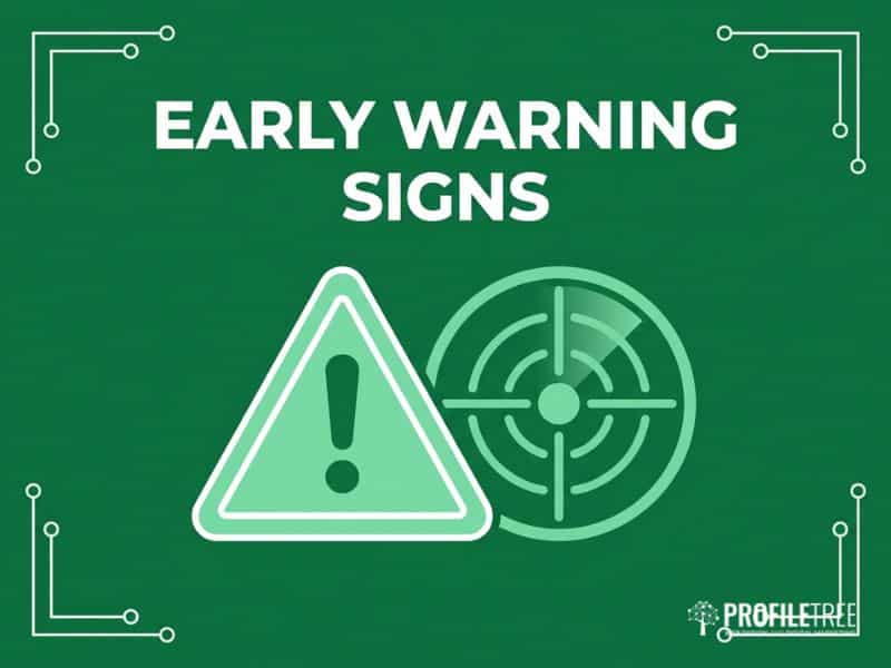 Warning sign icon illustrating early indicators of small business failure rates