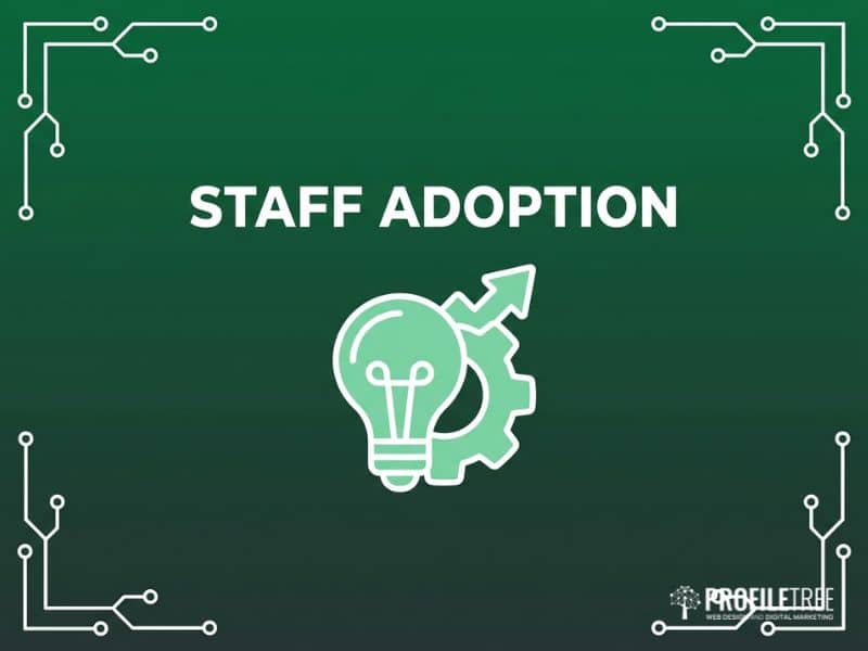 Lightbulb and gear icon symbolising staff adoption of AI for Talent Acquisition tools