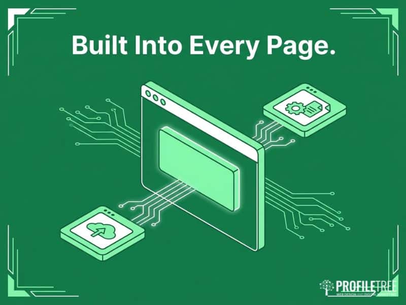 Vector icon showing a unique selling point embedded across a business website