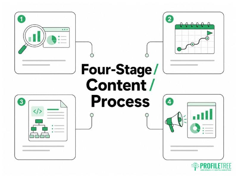 Content Marketing Lisburn four-stage process from audit and roadmap to production and reporting